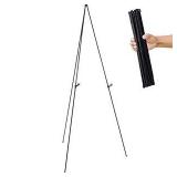 U.S. Art Supply 63  High Steel Easy Folding Display Easel  Instantly Collapses  Adjustable Display Holders  Portable