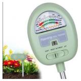 Soil Moisture Meter, 4-in-1 Moisture Meter for Plants, Tester for Moist, Light,Nutrients, pH, Soil Test Kit, Great for Garden, Lawn, Farm, Indoor & Outdoor Use, No Battery Required