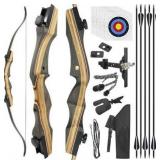 35lbs Takedown Recurve Bow and Arrow Set Right Handed Wooden Archery Recurve Bow Hunting Archery Recurve Bow Kit for Hunting Target Practice