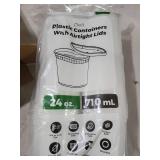 Freshware Food Storage Containers 24 oz Plastic Deli Containers with Lids, Slime, Soup, Meal Prep Containers, BPA Free, Stackable, Leakproof, Microwave/Dishwasher/Freezer Safe, 48 count (pack of 1)