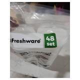 Freshware Food Storage Containers 24 oz Plastic Deli Containers with Lids, Slime, Soup, Meal Prep Containers, BPA Free, Stackable, Leakproof, Microwave/Dishwasher/Freezer Safe, 48 count (pack of 1)