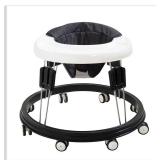 Quocdiog Baby Walker,Foldable Multi-Function Anti-Rollover Toddler Walker,Suitable for All Terrains for Babies Boys and Girls 6-18Months 9 Heights Adjustable(Black