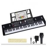 Keyboard Piano 61 Key Electric keyboard piano,portable digital piano w/Dual speaker Microphone Music Electronic Piano Birthday Christmas gifts for kids children