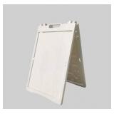 Sign Holder with Water Injection Hole, Portable Plastic Sign Stand, Double Sided Display Poster Stand, A Frame Sign for Sidewalks and Outdoor Advertising(White,Large)