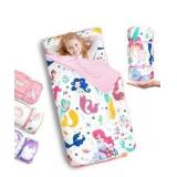 Primlect Thickened Toddler Nap Mat with Removable Pillow and Minky Blanket, Extra Large 55