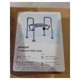 T1 Toilet Seat Riser for Seniors, Raised Toilet Seat with Handles with Adjustable Height Width, 400lb Elevated Commode Chair with Side Clamps, Handicap Toilet Seat for Elderly