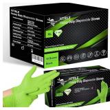 Black/Green/Orange Heavy Duty Nitrile Gloves 8 mil, 9.05â³ Mechanic Gloves Disposable L , Diamond Grip, Puncture Resistant