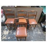 Traditional Wooden Dining Chairs with Turned Spindles