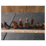 Collection of Miniature Amber Glass Medicine Bottles