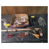 Mixed Tool Lot with Battery Pack and Work Gloves