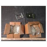 Cut Glass Ashtray Set with Green Glass Holder