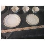 Pope Gosser USA Dinnerware Set with Pink Floral Border