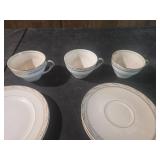 Pope Gosser USA Dinnerware Set with Pink Floral Border