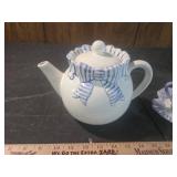 Japanese Blue Striped Ruffle Tea Set