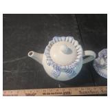 Japanese Blue Striped Ruffle Tea Set