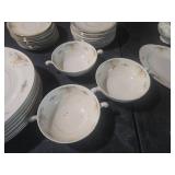 Fine China Dinnerware Set with Floral Pattern
