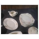 Fine China Dinnerware Set with Floral Pattern