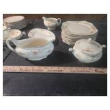 Fine China Dinnerware Set with Floral Pattern