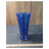 Cobalt Blue Glass Footed Vase