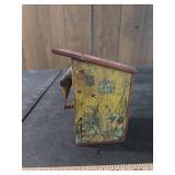 1920s German Tin Mechanical Bird House Bank