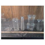 Collection of Clear Glass Vases and Containers