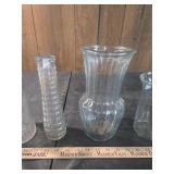 Collection of Clear Glass Vases and Containers