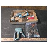 Mixed Tool Lot with Blue Stapler and Accessories