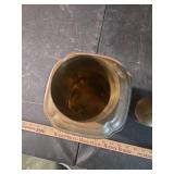 Decorative Metal Flask with Bamboo and Floral Etching