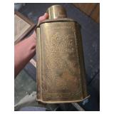 Decorative Metal Flask with Bamboo and Floral Etching