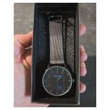Geneva Classic Black Watch with Blue Markers