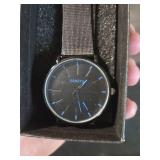 Geneva Classic Black Watch with Blue Markers