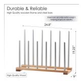 FACTORY SEALED - INNOKA 6 Pairs Birch Wood Boot Rack Free Standing Organizer, Easy to Assemble, Wooden & Aluminum Shoes Storage Holder for Tall Knee-High, Hiking, Riding, Rain in Closets & Entryways