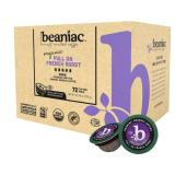beaniac Organic Full On French Roast, Dark Roast, Single Serve Compostable K Cup Coffee Pods, Organic Arabica Coffee, Keurig Brewer Compatible, 72 Count