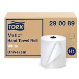 FACTORY SEALED - Tork Matic Paper Hand Towel Roll White H1, Universal, 100% Recycled Fiber, 6 Rolls x 700 ft, 290089