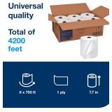 FACTORY SEALED - Tork Matic Paper Hand Towel Roll White H1, Universal, 100% Recycled Fiber, 6 Rolls x 700 ft, 290089
