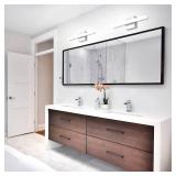 APPEARS NEW - Combuh Modern Bathroom Light Fixtures Over Mirror, 16 Inch IP44 9W Chrome Vanity Light Bar for Bathroom, Wall Light Fixtures Cool White 6000K