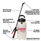 FACTORY SEALED - Chapin 26021XP Made in USA 2-Gallon Heavy-Duty Compression Sprayer for Professional Use, with 3 nozzles -one Brass, Pressure Relief Valve, Comfort Grip Handle, Translucent White