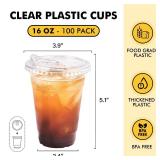 FACTORY SEALED - ACCESS ESSENTIALS 100 Pack-16oz Plastic Cups with Strawless Sip Lids â To Go Disposable Clear Cold Drink Cups for Iced Coffee, Smoothies, Juice, Boba, Bubble Tea