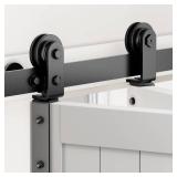 FACTORY SEALED - ZEKOO Bifold Barn Door Hardware: 48 inch Bi-fold Sliding Barn Door Hardware Track Kit for 44 Closet Doors - Easy Assembly Smoothly Quietly I Shape Side Mount and Top Mount Slide Rolle