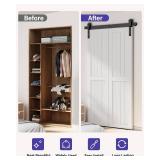 FACTORY SEALED - ZEKOO Bifold Barn Door Hardware: 48 inch Bi-fold Sliding Barn Door Hardware Track Kit for 44 Closet Doors - Easy Assembly Smoothly Quietly I Shape Side Mount and Top Mount Slide Rolle