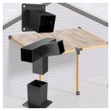 FACTORY SEALED - Heavy Duty 15Â°Slanted Roof Wall Mount 4x4 Pergola Bracket Kit,TROPTOLKY Angled 4x4 Wood Post Bracket,DIY Pergola Gazebo Kit 4-Way(3PCS)