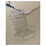 Yestomo Beach Chairs for Adults Heavy Duty, Compact Portable Lay Flat Folding Chair with Backpack Straps and Large Cooler Pouch, Support to 350LBS (Stripes_Blue&Cyan)