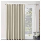 APPEARS NEW - Sun Zero Easton Extra-Wide Blackout Grommet Sliding Patio Door Curtain Panel (natural tone)