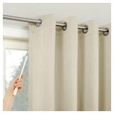 APPEARS NEW - Sun Zero Easton Extra-Wide Blackout Grommet Sliding Patio Door Curtain Panel (natural tone)