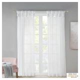 APPEARS NEW - Madison Park Ceres DIY Twisted Tab Sheer Curtain, Pair Panels, Lightweight Window Treatment, Voile Privacy, Light Filtering Drape for Bedroom and Apartment, 50 in x 63 in, White 2 Piece