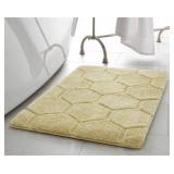 APPEARS NEW - Laura Ashley Pearl Honeycomb Bath Mat, 17 x 24" Single, Banana