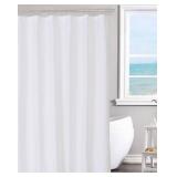 APPEARS NEW - N&Y HOME Fabric Shower Curtain Liner Solid White with Magnets, Hotel Quality, Machine Washable, 70 x 72 inches for Bathroom