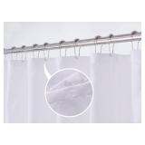 APPEARS NEW - N&Y HOME Fabric Shower Curtain Liner Solid White with Magnets, Hotel Quality, Machine Washable, 70 x 72 inches for Bathroom