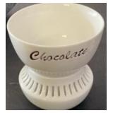 Williams-Sonoma Porcelain Chocolate Fondue Set *appears used* *one tealight missing* GS80