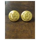 RC50 vintage police buttons brass set of two